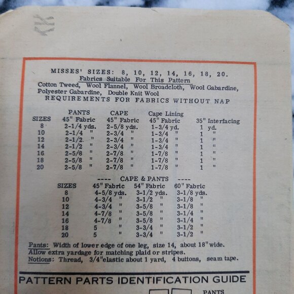 Mail Order Vintage 1960's Pattern #4848 Women's Cape Size 8 Bust 31.5 Waist 24 - Picture 5 of 9